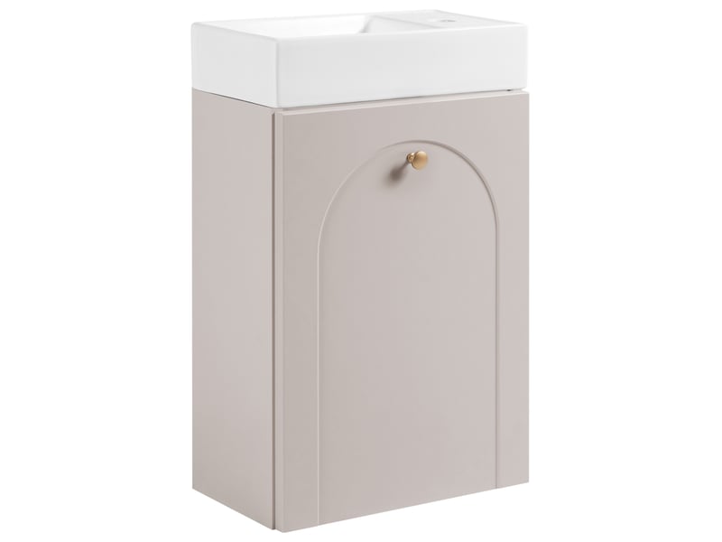  Ensemble lave-mains suspendu aura avec lavabo fika 40 cm cachemire mat g  - Conforama A