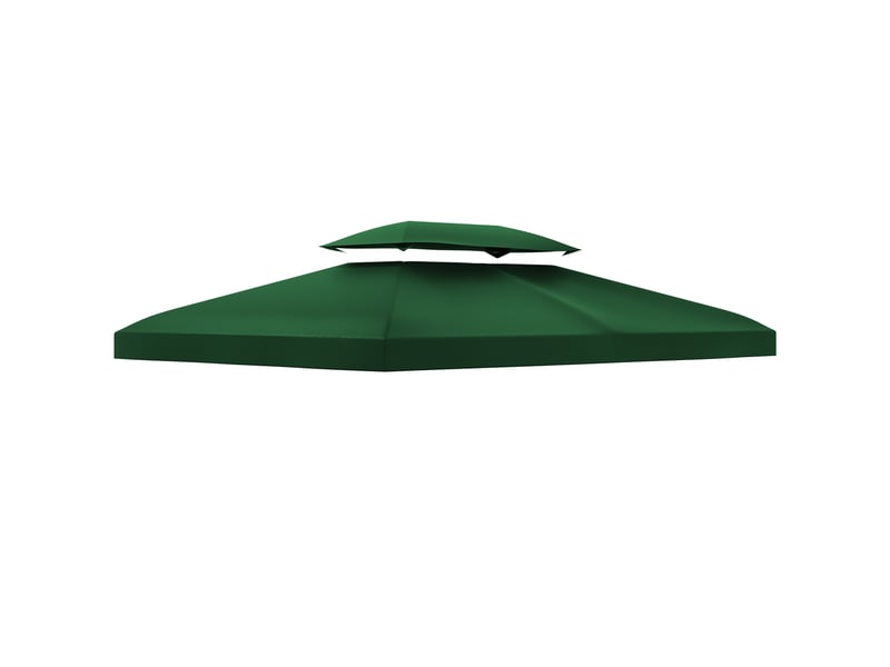  Toit de rechange 3 x 4 m en polyester pour pavillon de jardin double niveau vert chicfurn  - Conforama A