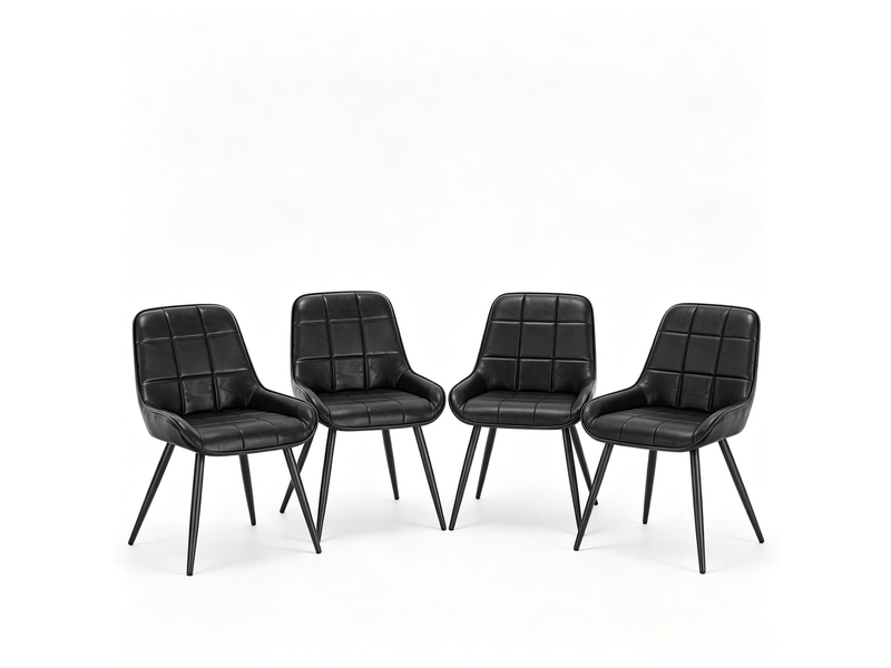  Chaise de salle à manger siège haut rembourré style chic fonctionnel ensemble de chaises 4 pièces  - Conforama A