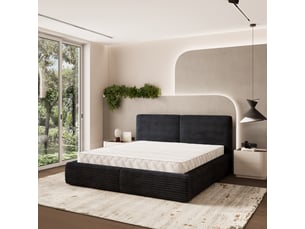 Lit coffre 180x200 cm MASSENO coloris noir