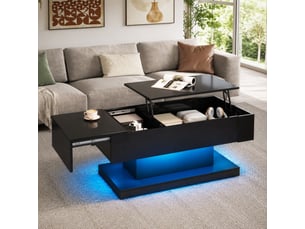 Table basse rectangulaire coloris noir LPOSPI - 50 cmx100 cm