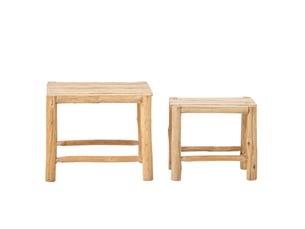 Lot de 2 tables d'appoint en bois chamonix 51cm naturel