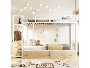 Lit superposé 90x200 cm <strong>ZOVIRA</strong>  <strong></strong> coloris blanc