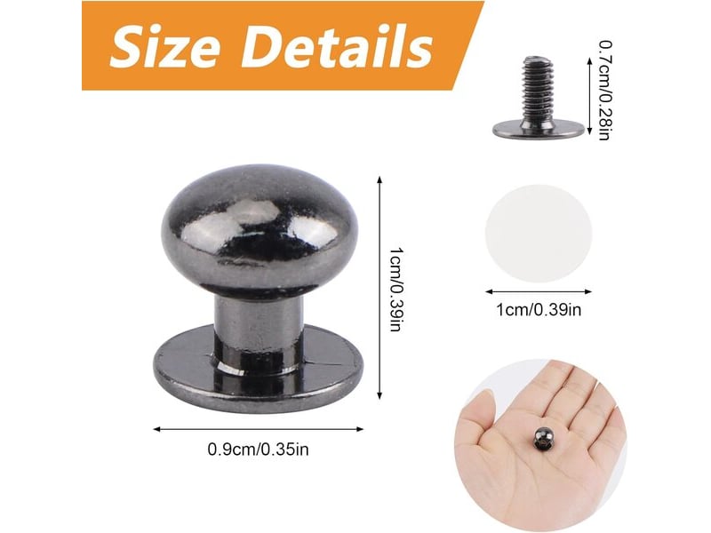  Paquet de 36 mini boutons noirs à un trou, pommeaux métalliques pour boîtes à bijoux, miroirs et petits meubles  - Conforama A