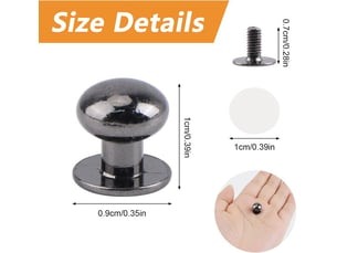Paquet de 36 mini boutons noirs à un trou, pommeaux métalliques pour boîtes à bijoux, miroirs et petits meubles