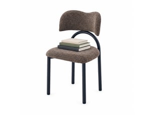 Lot de 2 chaises de salle à manger,50,7x47x81,5 cm,tissu et métal,marron et noir