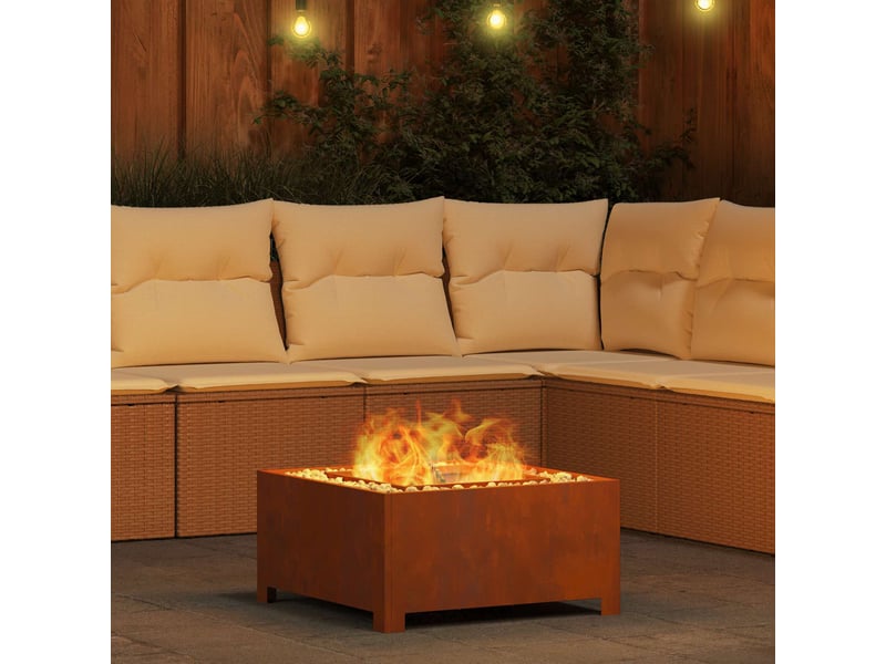  Brasero exterieur, foyer camping rouillé 60x60x30 cm acier patiné shl84679  - Conforama D