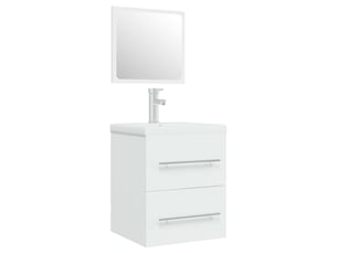 Meuble de lavabo avec bassin intégré blanc bois d'ingénierie