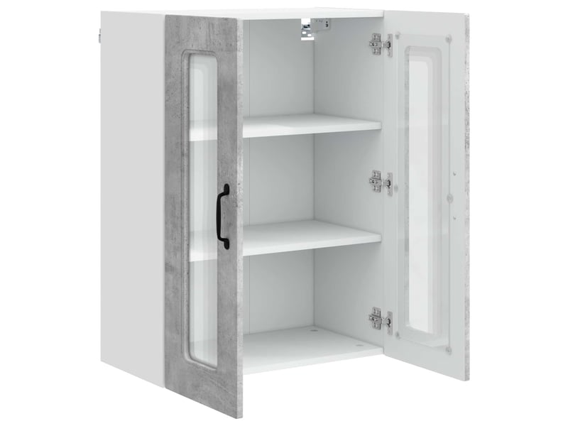  Meuble mural de cuisine | armoire de cuisine gris béton 60x31x80cm shl8830  - Conforama E