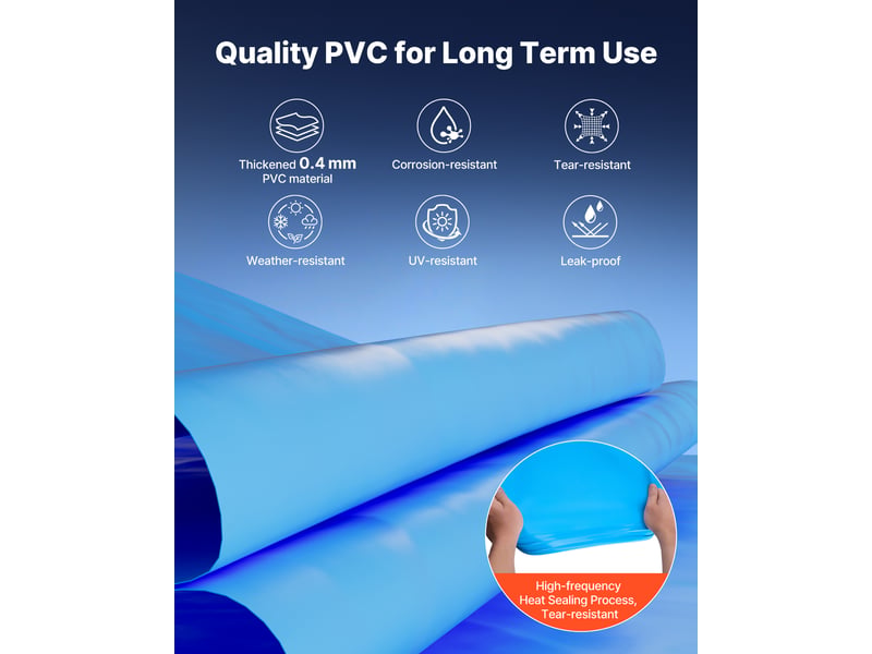 Vevor liner piscine hors-sol film intérieur de piscine ovale 375x732x120 cm bleu - Conforama C