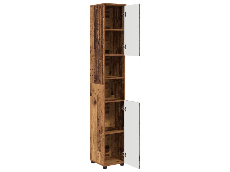  Cabinet de salle de bain, armoire salle de bain bois ancien 30 x 35 x 192 cm cf65257  - Conforama E