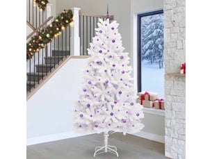 Sapin de noël artificiel, arbre de noël à branches articulées blanc 270 cm shl7419
