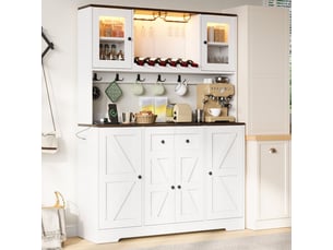 Vitrine 140 x 40 x 173 cm rangement éclairage led meuble de rangement prises électriques portes en verre acrylique rangements à bouteilles supports à verres à vin armoire haute