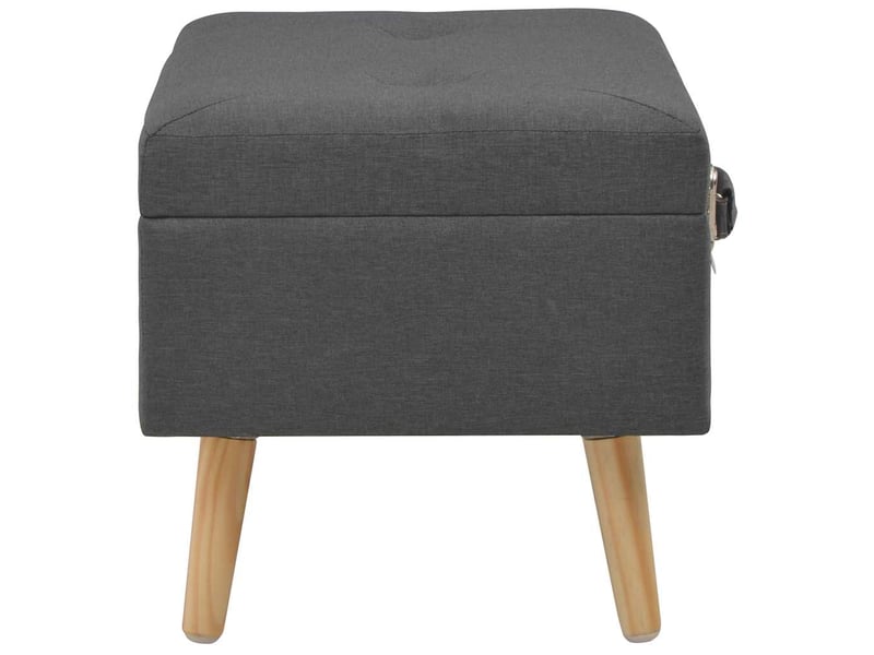  Lot de 3 tabourets de rangement gris foncé tissu  - Conforama D