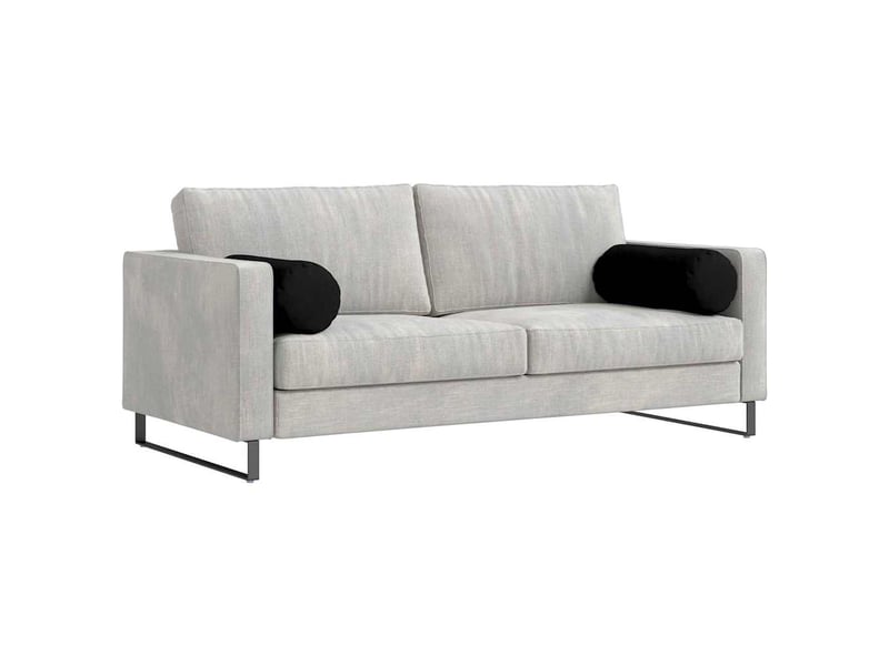  Lot de 2 coussins d'accent, coussins décoratifs, coussins lombaires noir ø 25 x 70 cm tissu en microfibre cf56748  - Conforama C