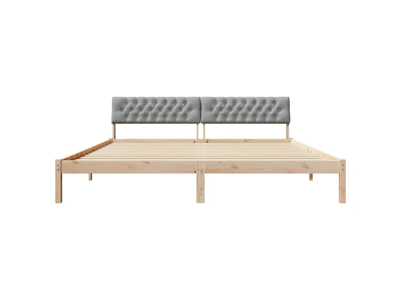  Lit double- lit adulte -  cadre de lit avec tête de lit marron et gris clair 200 x 200 cm  - Conforama D