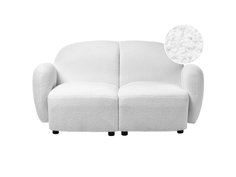  Canapé 2 places jule bouclé blanc cassé  - Conforama A