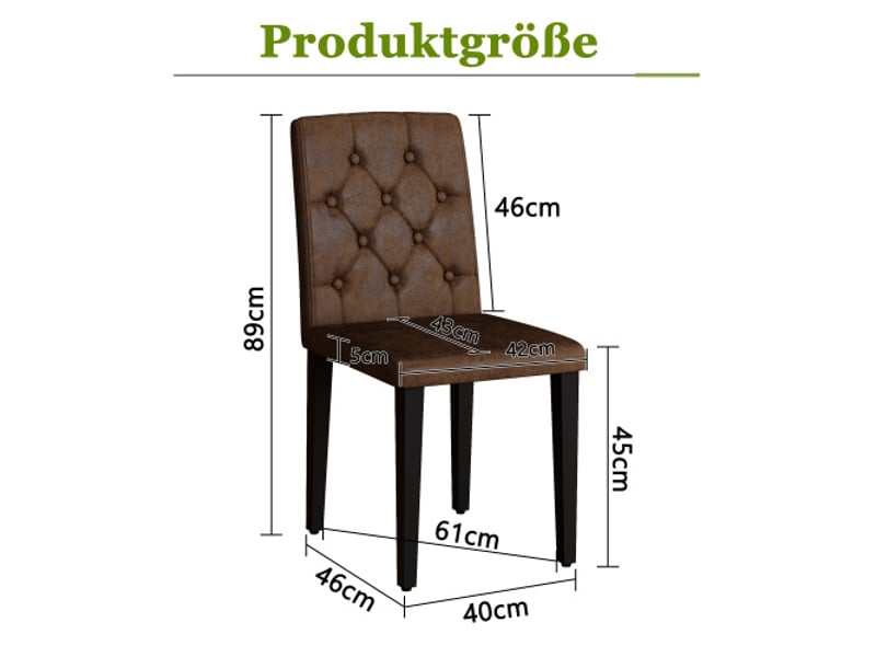  Lot de 4 chaises de salle à manger rétro brun à effet velours – tissu synthétique – pieds noirs en métal  - Conforama C