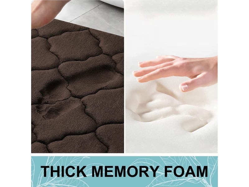  Tapis de bain en mousse à mémoire de forme antidérapant - 20 x 30 pouces - marron  - Conforama C
