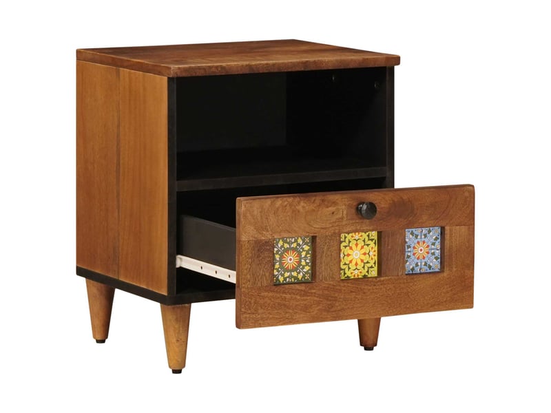 Table de chevet avec tiroir 2 pièces marron 40 x 33 x 46 cm - Conforama A