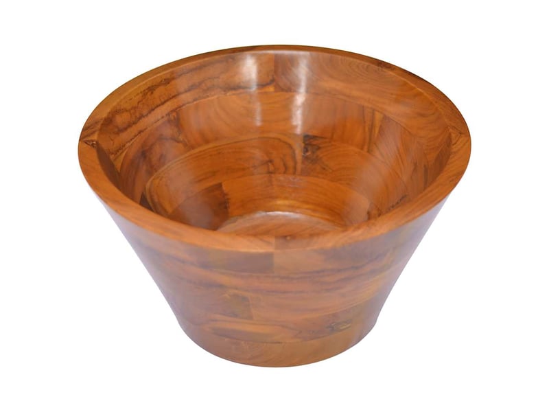  Lavabo de bain, vasque à poser bois de teck massif φ40x20 cm cf65637  - Conforama C