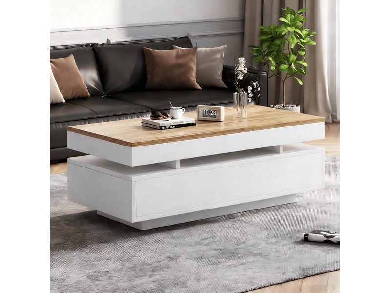 Table basse led 2 tiroirs 100 x 50 cm evryae - Conforama D