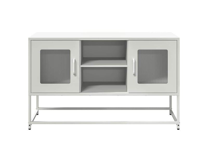  Meuble tv - banc tv - meuble de rangement blanc 100,5x39x60,5 cm acier  - Conforama E