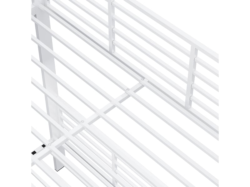  Lit superposé 140×200 cm en métal blanc avec barrières, échelle antidérapante et système antibruit IKSETERA TRADING LTD - Conforama W