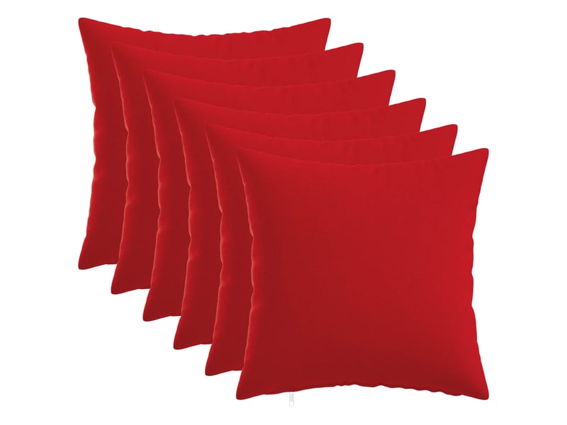  Lot de 6 coussins avec oreiller, coussins décoratifs heerlen rouge tissu cf50749  - Conforama B