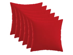 Lot de 6 coussins avec oreiller, coussins décoratifs heerlen rouge tissu cf50749