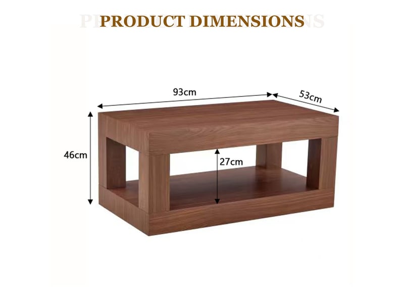  Table basse avec rangement rangement ouvert format rectangulaire structure à deux niveaux mdf stable et durable montage simple  - Conforama C