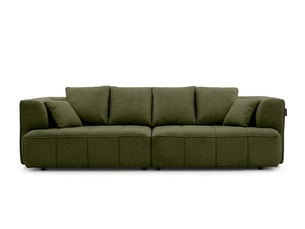 Canapé droit convertible BOBOCHIC CLOVIS 3 places Tissu vert
