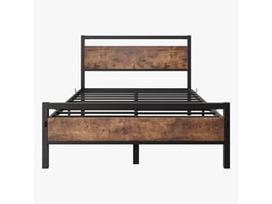 Lit avec rangement 120x200cm <strong>OKMYHOME</strong>  <strong></strong> coloris marron