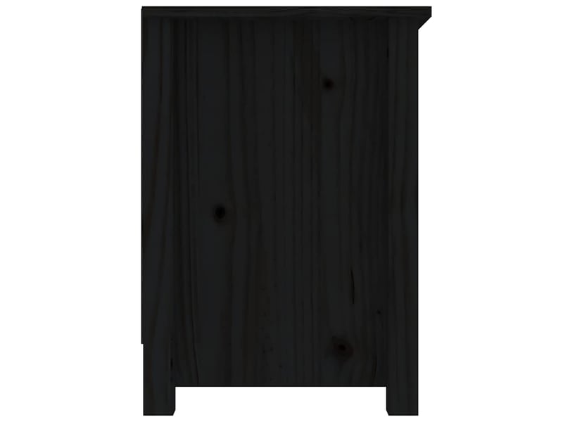  Meuble tv - banc tv - meuble de rangement noir 103x36,5x52 cm bois de pin massif  - Conforama E