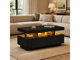 Table basse rectangulaire coloris noir LPOSPI - 50 cmx100 cm