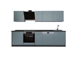 Vicco cuisine, bleu-grisanthracite, 280cm plan de travail anthracite