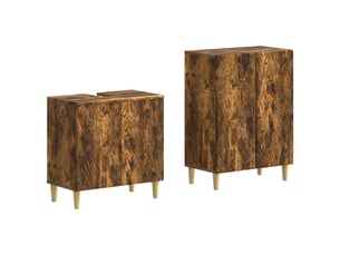 Ensemble de 2 meubles de salle de bain delft chêne fumé cf63114