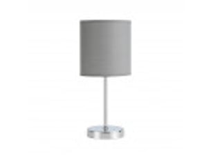 Lampe à poser fabrilamp chanza e14 coloris gris chromé 37 x 16 x 16 cm