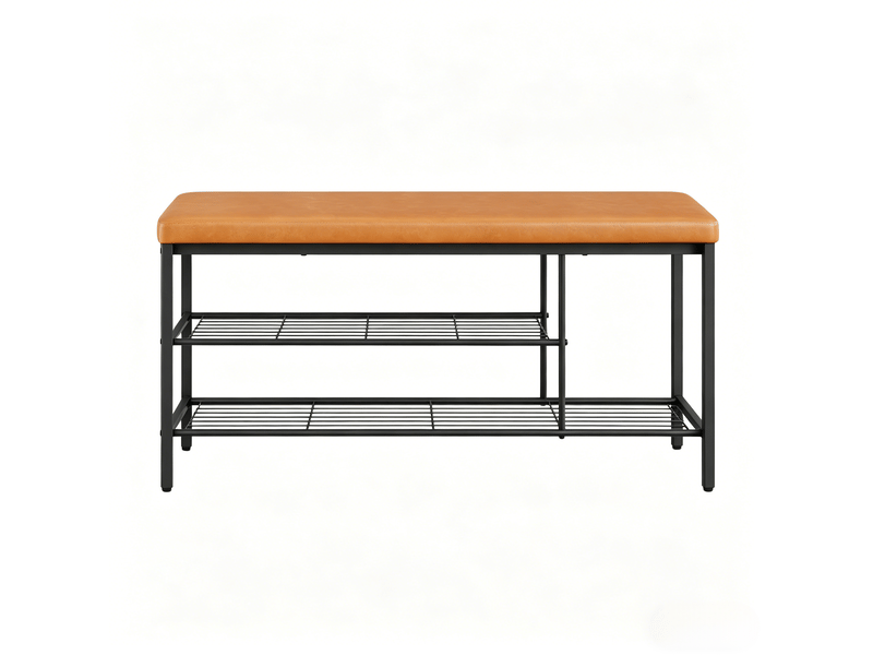  Banc à chaussures avec assise 3 compartiments métal et similicuir 100 x 30 x 50 cm T5828P514001 - Conforama A
