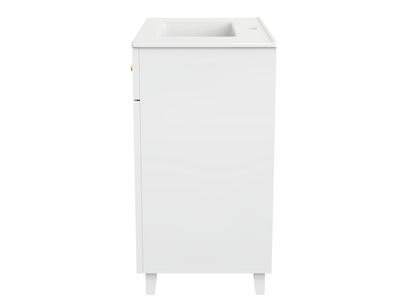  Meuble sous-vasque blanc 81,7 cm en mdf laqué avec vasque céramique  - Conforama W