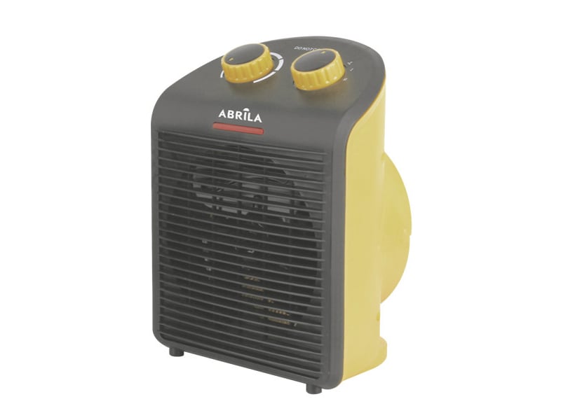  Chauffage soufflant ABRILA Croacia 2000 W jaune et noir, 2 puissances, 3 fonctions, thermostat réglable et sécurité anti-basculement 227422050 - Conforama A