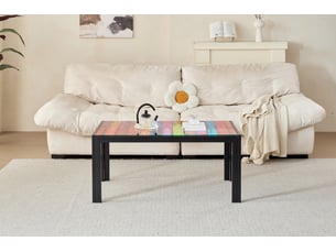 Table basse rectangulaire coloris multicolore <strong>DESMIU</strong> <strong></strong> - 60 cmx100 cm