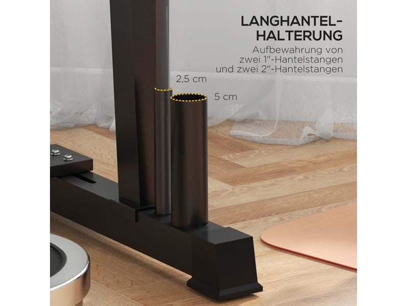 Rack de rangement pour haltères en acier 131x75x80 cm – noir – 3 niveaux, charge jusqu'à 200 kg  - Conforama E