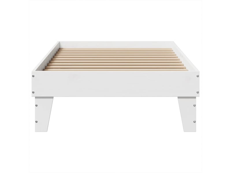  Lit simple- lit adulte -  cadre de lit sans matelas blanc 100x200 cm bois de pin massif  - Conforama C