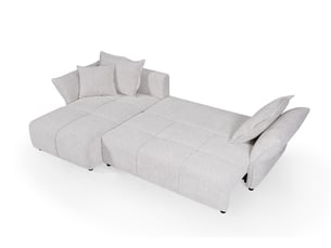 Canapé d'angle réversible fixe DECO IN PARIS SF771-ANG-BEI 5 places Velours beige