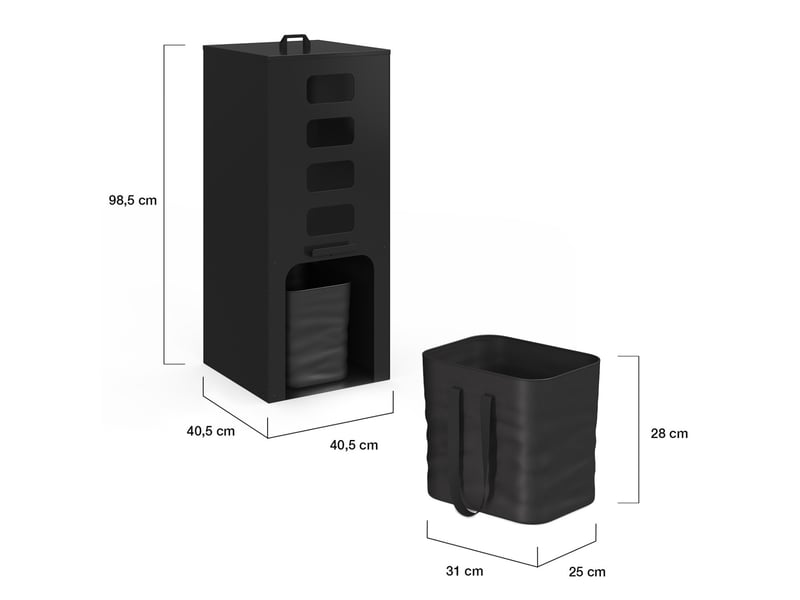  Réservoir à granulés 55 kg noir distributeur à pellets 40 x 40 x 98,5 cm avec contenant souple amovible  - Conforama D
