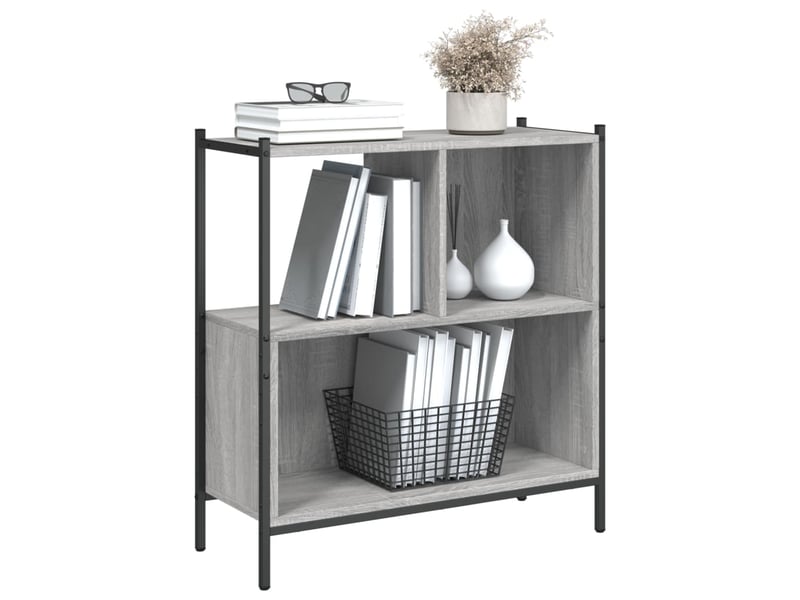  Bibliothèque, meuble de rangement salon sonoma gris 72x28x77,5 cm bois d'ingénierie  - Conforama D