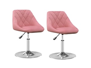 Lot de 2 chaises pivotantes à manger, chaises de cuisine rose velours cf29908