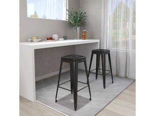 Lot de 2 tabouret de bar empilables noir métal