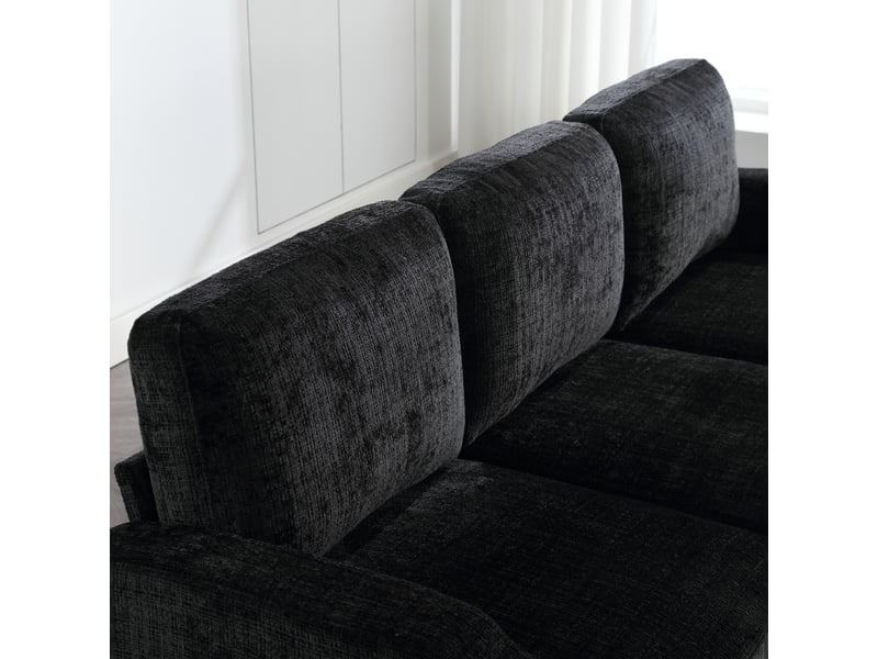  Canapé 4 places droit en velours noir, largeur 106 cm, modulable W2845S00119 - Conforama R